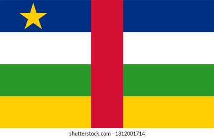 Central African Republic Flag, Vector image and icon
