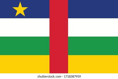 Central African Republic flag vector graphic. Rectangle Central African flag illustration. Central African Republic country flag is a symbol of freedom, patriotism and independence.