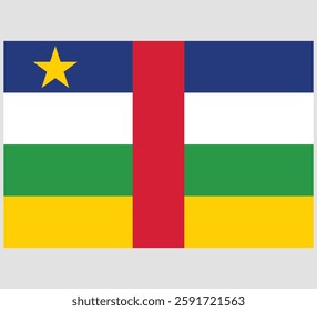 Central African Republic Flag Vector Design ,CAR Country Flag