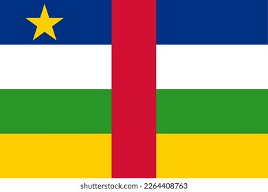 Central African Republic  flag wave isolated on png or transparent background