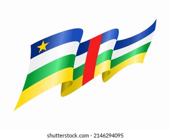 Central African Republic flag wavy abstract background. Vector illustration.