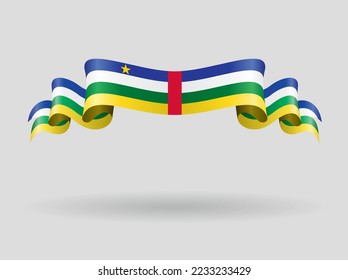 Central African Republic flag wavy abstract background. Vector illustration.