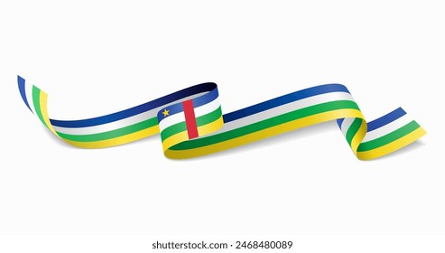 Central African Republic flag wavy abstract background. Vector illustration.