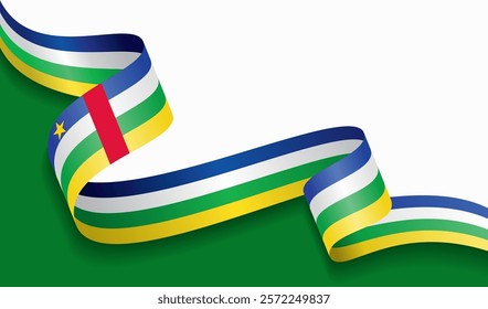 Central African Republic flag wavy abstract background. Vector illustration.