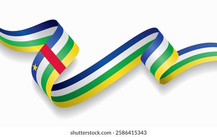 Central African Republic flag wavy abstract background. Vector illustration.