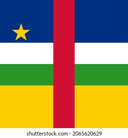 Central African Republic Flat Square Country Flag Icon