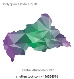 Central African Republic in geometric polygonal style.Abstract gems triangle,modern design background. Vector illustration EPS10