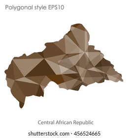 Central African Republic in geometric polygonal style.Abstract gems triangle,modern design background. Vector illustration EPS10