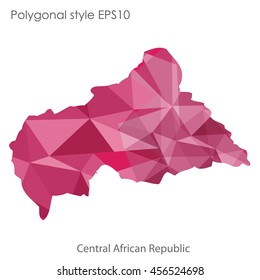Central African Republic in geometric polygonal style.Abstract gems triangle,modern design background. Vector illustration EPS10