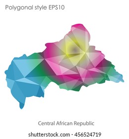 Central African Republic in geometric polygonal style.Abstract gems triangle,modern design background. Vector illustration EPS10