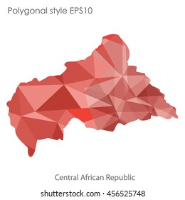 Central African Republic in geometric polygonal style.Abstract gems triangle,modern design background. Vector illustration EPS10