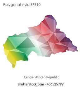 Central African Republic in geometric polygonal style.Abstract gems triangle,modern design background. Vector illustration EPS10