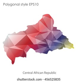 Central African Republic in geometric polygonal style.Abstract gems triangle,modern design background. Vector illustration EPS10
