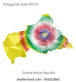 Central African Republic in geometric polygonal style.Abstract gems triangle,modern design background. Vector illustration EPS10