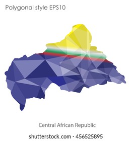 Central African Republic in geometric polygonal style.Abstract gems triangle,modern design background. Vector illustration EPS10