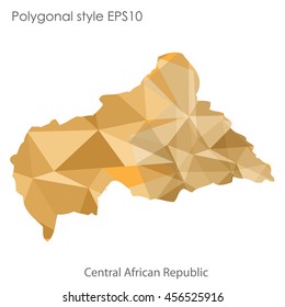 Central African Republic in geometric polygonal style.Abstract gems triangle,modern design background. Vector illustration EPS10