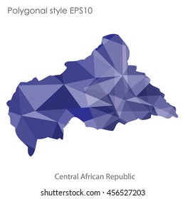 Central African Republic in geometric polygonal style.Abstract gems triangle,modern design background. Vector illustration EPS10