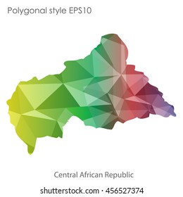 Central African Republic in geometric polygonal style.Abstract gems triangle,modern design background. Vector illustration EPS10