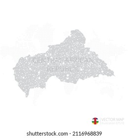 Central African Republic grey map isolated on white background with abstract mesh line and point scales. Vector illustration eps 10