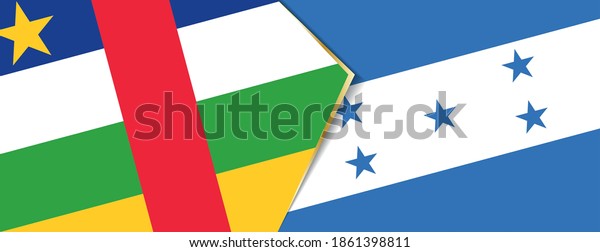 Central African Republic\
and Honduras flags, two vector flags symbol of relationship or\
confrontation.