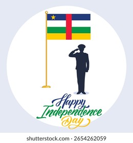 Dia da Independência da República Centro-Africana. 13 de agosto. 13 de agosto. Independência, Dia Nacional, Bandeira, Design Tipográfico, Conceito Criativo. Modelo para banner, pôster, propaganda, cartão de mensagem.