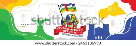 Central African Republic Independence Day flag ribbon two fold landscape

