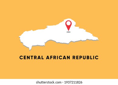 Central African Republic Isometric map with location icon vector illustration design