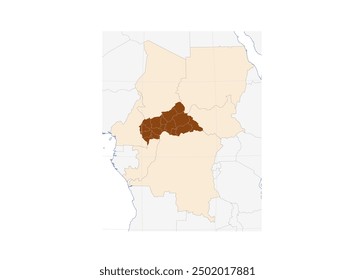 Central African Republic Map in Africa: Explore Middle Africa with Borders and with Neighboring Nations