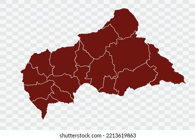 Central African Republic Map burnt brown Color on White Background quality files Color (701205) png