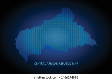Central African Republic map dotted style. Vector illustration isolated. Map of Africa. Symbol for your web site design map logo, app, ui, Travel vector eps10, concept Illustration.