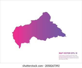 Central African Republic map gradient color . on white background. 