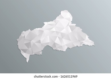 Central African republic map gray in polygonal style on dark background. isolated vector illustration eps 10.