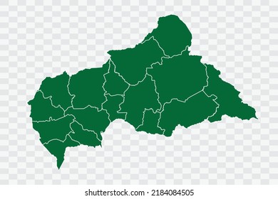 República Centroafricana Mapa de color verde en archivos de calidad de fondo blanco Png