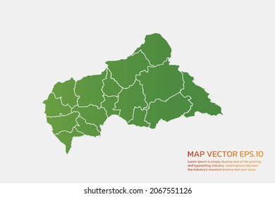 Central African Republic map High Detailed green color. on white background. Abstract design vector illustration eps 10