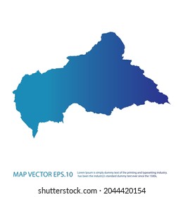 Central African Republic map , infographic style , blue gradient color , on white background with Map World. Wire frame 3D mesh ,