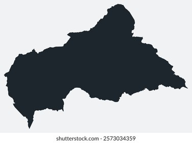 Central African Republic map. Just a simple border map. Shape of the country. Flat blank Central African Republic outline. Vector boundary illustration.