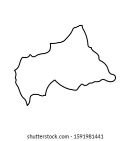 Central African Republic map Line Outline country Africa map illustration vector African isolated on white background
