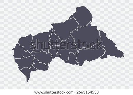 Central African Republic Map Minimalist  High-Quality PNG  Porpoise Color on Transparent Background Perfect for presentations infographics educational materials and graphic design projects