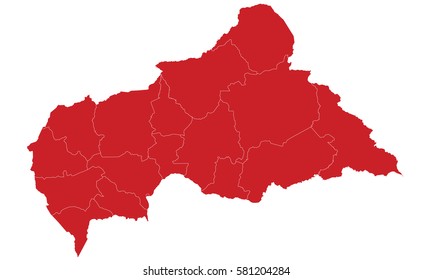 Central African Republic map red color