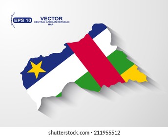 Central African Republic map with shadow effect