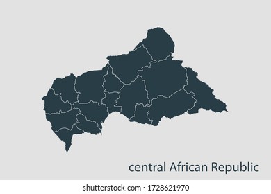 vector del mapa de la República Centroafricana, ilustración del vector del diseño abstracto Eps 10. Color de la marina. Alto detalle sobre el fondo blanco.
