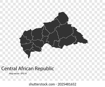 Central African Republic map vector, isolated on transparent background