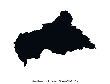 Central African Republic Map vector icon. Map of Central African Republic Black Silhouette.