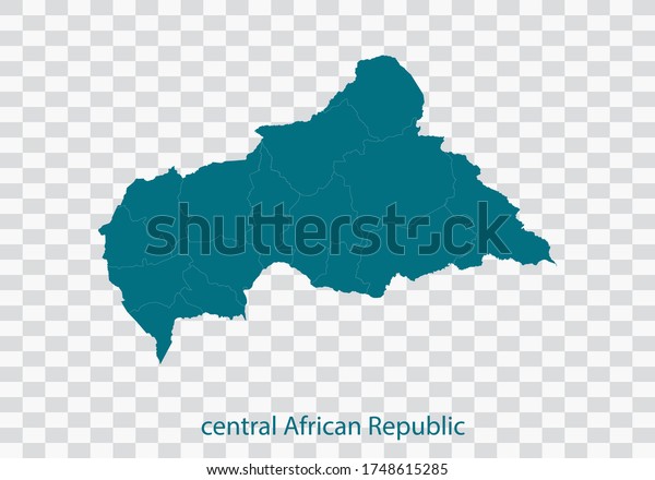 central African Republic map vector, isolated\
teal color on transparent\
background