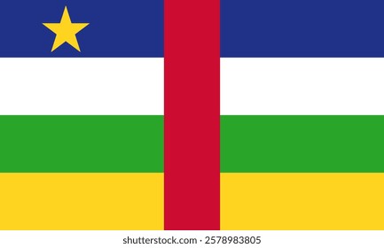 Central African Republic national flag. Flag of Central African Republic