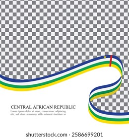 Central African Republic national flag ribbon stock vector