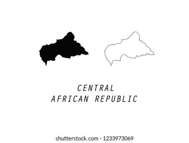 Central African Republic outline map country shape 