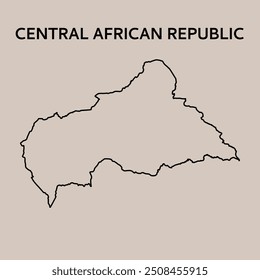 Mapa esquemático de la República Centroafricana. Diseño Abstractas, Ilustración vectorial	