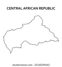 central african republic  outline map. Abstract design, vector illustration. 