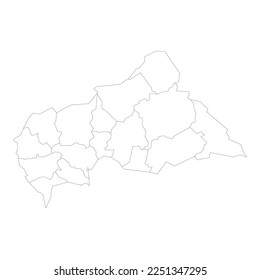 Central African Republic political map of administrative divisions